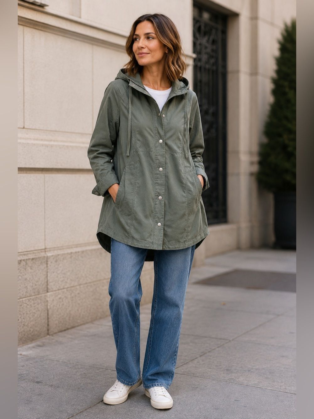 Rare Cecil Bohemian Military Cargo Jacket Hooded Green NWT Size XL